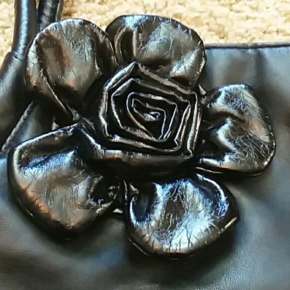 Black Purse with Flower - Picture 3 of 3